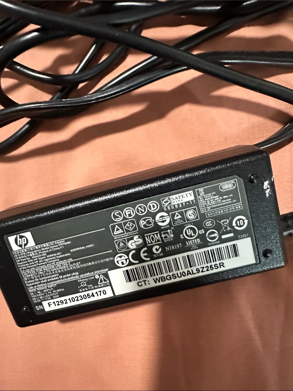 HP Black Laptop Power Adapter - Travel Friendly, Small & Lightweight
